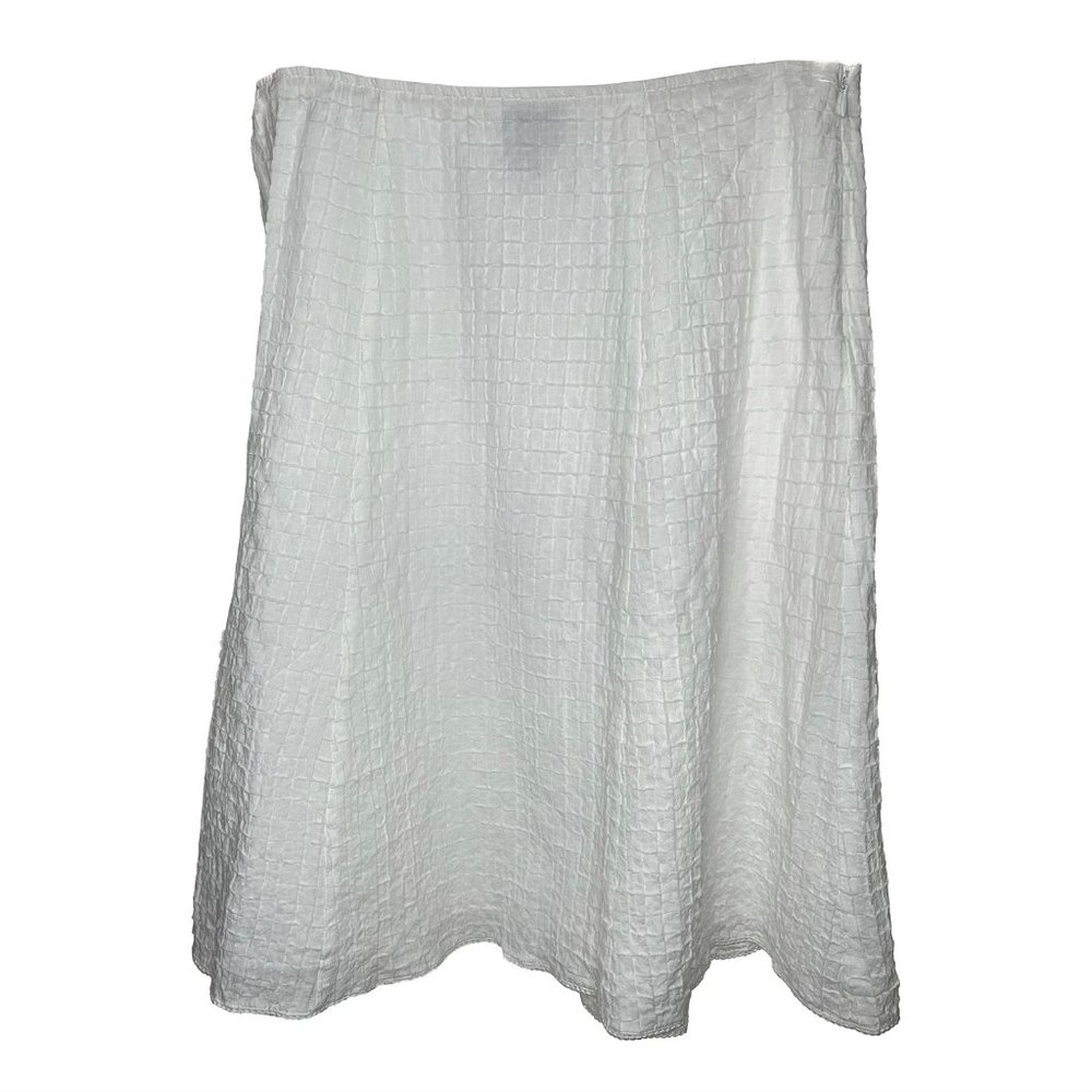Eileen Fisher Petite Medium PM White Cotton Textured Skirt